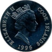 Cook Islands 1 Dollar Alpine Ibex on mountain 1996 KM# 387 ELIZABETH II COOK ISLANDS RDM 1996 coin obverse Cook Islands 1 Dollar Alpine Ibex on mountain 1996 KM# 387 ELIZABETH II COOK ISLANDS RDM 1996 coin obverse