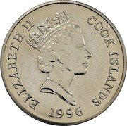Cook Islands Dollar Elizabeth II Drill Monkey 1996 KM# 356 ELIZABETH II COOK ISLANDS RDM 1996 coin obverse Cook Islands Dollar Elizabeth II Drill Monkey 1996 KM# 356 ELIZABETH II COOK ISLANDS RDM 1996 coin obverse
