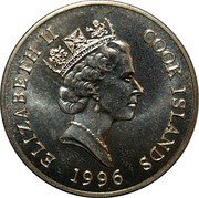 Cook Islands Dollar Ring-tailed lemurs 1996 KM# 352 ELIZABETH II COOK ISLANDS 1996 coin obverse Cook Islands Dollar Ring-tailed lemurs 1996 KM# 352 ELIZABETH II COOK ISLANDS 1996 coin obverse