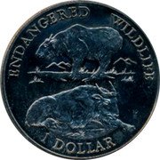 Cook Islands Dollar Sichuan takins 1996 KM# 353 ENDANGERED WILDLIFE 1 DOLLAR coin reverse Cook Islands Dollar Sichuan takins 1996 KM# 353 ENDANGERED WILDLIFE 1 DOLLAR coin reverse