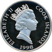 Cook Islands Dollar World Cup Soccer 1998 Proof KM# 931 ELIZABETH II COOK ISLANDS RDM 1998 coin obverse