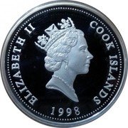 Cook Islands 1 Dollar Elizabeth II Bilby mouse 1998 Proof KM# 315 ELIZABETH II COOK ISLANDS RDM 1998 coin obverse