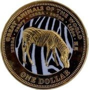 Fiji One Dollar Zebra 2009 KM# 139a GREAT ANIMALS OF THE WORLD ZEBRA ZEBRY CEBRA ЗЕБРЫ ΖΈΒΡΑ 斑馬 ONE DOLLAR coin reverse