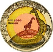 Fiji 1 Dollar FIFA World Cup. South Africa 2010 KM# 159 WM 2010 DURBAN coin reverse Fiji 1 Dollar FIFA World Cup. South Africa 2010 KM# 159 WM 2010 DURBAN coin reverse