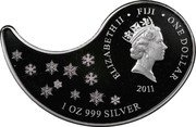 Fiji One Dollar Year of the Rabbit 2011 Proof KM# 180 ELIZABETH II ONE DOLLAR FIJI 2011 1 OZ 999 SILVER coin obverse Fiji One Dollar Year of the Rabbit 2011 Proof KM# 180 ELIZABETH II ONE DOLLAR FIJI 2011 1 OZ 999 SILVER coin obverse