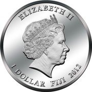 Fiji Dollar New Orleans 2012 KM# 203 ELIZABETH II 1 DOLLAR FIJI 2012 coin obverse Fiji Dollar New Orleans 2012 KM# 203 ELIZABETH II 1 DOLLAR FIJI 2012 coin obverse