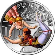 Fiji Dollar The Flying Artists 2014 Proof KM# 518 CIRCUS HISTORY coin reverse Fiji Dollar The Flying Artists 2014 Proof KM# 518 CIRCUS HISTORY coin reverse