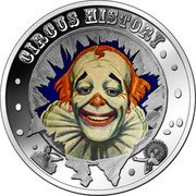 Fiji Dollar The Clown 2014 Proof KM# 517 CIRCUS HISTORY coin reverse Fiji Dollar The Clown 2014 Proof KM# 517 CIRCUS HISTORY coin reverse
