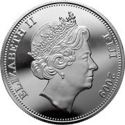 Fiji Dollar Albino Yellow Fish 2009 KM# 146 ELIZABETH II FIJI 2009 coin obverse