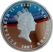 Fiji Two Dollars Collared Lory 2008 Prooflike KM# 116 ELIZABETH II TWO DOLLARS FIJI 2007 coin obverse Fiji Two Dollars Collared Lory 2008 Prooflike KM# 116 ELIZABETH II TWO DOLLARS FIJI 2007 coin obverse