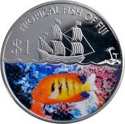 Fiji Dollar Flame Angelfish 2009 KM# 149 TROPICAL FISH OF FIJI $1 coin reverse Fiji Dollar Flame Angelfish 2009 KM# 149 TROPICAL FISH OF FIJI $1 coin reverse