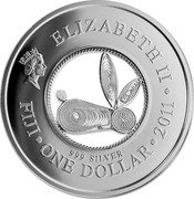 Fiji Dollar Year of the Rabbit. Filigree 2011 Proof KM# 177 ELIZABETH II ONE DOLLAR FIJI 2011 999 SILVER coin obverse Fiji Dollar Year of the Rabbit. Filigree 2011 Proof KM# 177 ELIZABETH II ONE DOLLAR FIJI 2011 999 SILVER coin obverse