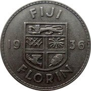 Fiji Florin George V 1936 KM# 5 FIJI 19 35 FLORIN coin reverse Fiji Florin George V 1936 KM# 5 FIJI 19 35 FLORIN coin reverse