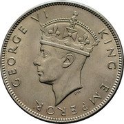 Fiji Florin George VI 1942 S KM# 13a GEORGE VI KING EMPEROR coin obverse Fiji Florin George VI 1942 S KM# 13a GEORGE VI KING EMPEROR coin obverse