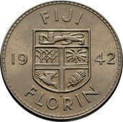 Fiji Florin George VI 1942 S KM# 13a FIJI 19 42 FLORIN coin reverse Fiji Florin George VI 1942 S KM# 13a FIJI 19 42 FLORIN coin reverse