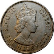 Fiji Florin Elizabeth II 1957 KM# 24 QUEEN ELIZABETH THE SECOND coin obverse Fiji Florin Elizabeth II 1957 KM# 24 QUEEN ELIZABETH THE SECOND coin obverse