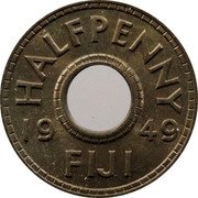 Fiji Halfpenny George VI 1949 KM# 16 KING GEORGE THE SIXTH coin obverse Fiji Halfpenny George VI 1949 KM# 16 KING GEORGE THE SIXTH coin obverse
