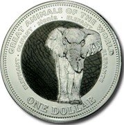 Fiji One Dollar Elephant 2009 KM# 140 GREAT ANIMALS OF THE WORLD ELEPHANT OLIFANT SŁONIA ELEFANT ELEFANTE ONE DOLLAR coin reverse Fiji One Dollar Elephant 2009 KM# 140 GREAT ANIMALS OF THE WORLD ELEPHANT OLIFANT SŁONIA ELEFANT ELEFANTE ONE DOLLAR coin reverse