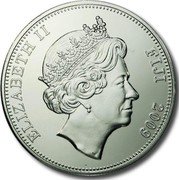 Fiji One Dollar Zebra 2009 KM# 139 ELIZABETH II FIJI 2009 coin obverse Fiji One Dollar Zebra 2009 KM# 139 ELIZABETH II FIJI 2009 coin obverse