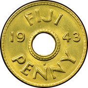 Fiji Penny George VI 1943 S KM# 7a FIJI 19 42 S PENNY coin reverse Fiji Penny George VI 1943 S KM# 7a FIJI 19 42 S PENNY coin reverse