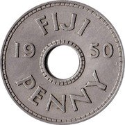 Fiji Penny George VI 1950 KM# 17 FIJI 19 50 PENNY coin reverse Fiji Penny George VI 1950 KM# 17 FIJI 19 50 PENNY coin reverse