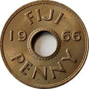 Fiji Penny Elizabeth II 1966 KM# 21 FIJI 19 61 PENNY coin reverse Fiji Penny Elizabeth II 1966 KM# 21 FIJI 19 61 PENNY coin reverse