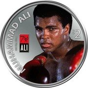 Fiji Two Dollars Muhammad Ali 2012 Proof KM# 252 MUHAMMAD ALI coin reverse Fiji Two Dollars Muhammad Ali 2012 Proof KM# 252 MUHAMMAD ALI coin reverse