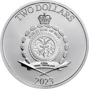 Niue Two Dollars Spider-Man Mask 2023  Bullion TWO DOLLARS PUBLIC SEAL OF NIUE ATUA NIUE TUKULAGI 2023 coin obverse Niue Two Dollars Spider-Man Mask 2023  Bullion TWO DOLLARS PUBLIC SEAL OF NIUE ATUA NIUE TUKULAGI 2023 coin obverse