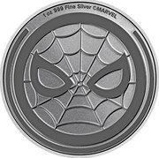 Niue Two Dollars Spider-Man Mask 2023  Bullion 1 OZ 999 FINE SILVER ©MARVEL coin reverse Niue Two Dollars Spider-Man Mask 2023  Bullion 1 OZ 999 FINE SILVER ©MARVEL coin reverse