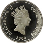 Cook Islands 10 Dollars Planetary Alignment 2000 Proof KM# 1106 ELIZABETH II COOK ISLANDS RDM 2000 coin obverse Cook Islands 10 Dollars Planetary Alignment 2000 Proof KM# 1106 ELIZABETH II COOK ISLANDS RDM 2000 coin obverse