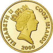 Cook Islands 10 Dollars Bottlenose Dolphin 2000 Proof KM# 1100 ELIZABETH II COOK ISLANDS 2000 coin obverse Cook Islands 10 Dollars Bottlenose Dolphin 2000 Proof KM# 1100 ELIZABETH II COOK ISLANDS 2000 coin obverse