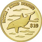 Cook Islands 10 Dollars Bottlenose Dolphin 2000 Proof KM# 1100 BOTTLE NOSED DOLPHIN $10 coin reverse Cook Islands 10 Dollars Bottlenose Dolphin 2000 Proof KM# 1100 BOTTLE NOSED DOLPHIN $10 coin reverse