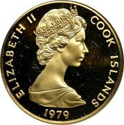 Cook Islands One Hundred Dollars Membership in Commonwealth of Nations 1979 FM Proof KM# 25 ELIZABETH II COOK ISLANDS 1979 coin obverse Cook Islands One Hundred Dollars Membership in Commonwealth of Nations 1979 FM Proof KM# 25 ELIZABETH II COOK ISLANDS 1979 coin obverse