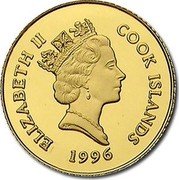 Cook Islands 100 Dollars Yellowstone National Park 1996 Proof KM# 294 ELIZABETH II COOK ISLANDS 1996 coin obverse Cook Islands 100 Dollars Yellowstone National Park 1996 Proof KM# 294 ELIZABETH II COOK ISLANDS 1996 coin obverse
