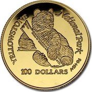 Cook Islands 100 Dollars Yellowstone National Park 1996 Proof KM# 294 YELLOWSTONE NATIONAL PARK 100 DOLLARS ASH-96 coin reverse Cook Islands 100 Dollars Yellowstone National Park 1996 Proof KM# 294 YELLOWSTONE NATIONAL PARK 100 DOLLARS ASH-96 coin reverse