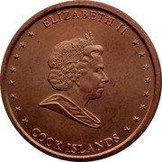 Cook Islands 2 Cents Elizabeth II 4th portrait 2010 KM# 757 ELIZABETH II COOK ISLANDS coin obverse