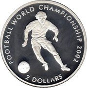 Cook Islands 2 Dollars 17th World Football Championship in South Korea & Japan 2002 KM# 468 FOOTBALL WORLD CHAMPIONSHIP 2002 2 DOLLARS coin reverse Cook Islands 2 Dollars 17th World Football Championship in South Korea & Japan 2002 KM# 468 FOOTBALL WORLD CHAMPIONSHIP 2002 2 DOLLARS coin reverse