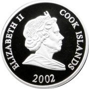 Cook Islands 2 Dollars XXVIII Summer Olympics Athens 2002 Proof KM# 1119 ELIZABETH II COOK ISLANDS 2002 coin obverse Cook Islands 2 Dollars XXVIII Summer Olympics Athens 2002 Proof KM# 1119 ELIZABETH II COOK ISLANDS 2002 coin obverse