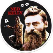 Cook Islands Two Dollars Ned Kelly 2003 Proof KM# 1123 NED KELLY coin reverse Cook Islands Two Dollars Ned Kelly 2003 Proof KM# 1123 NED KELLY coin reverse