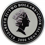 Cook Islands Two Dollars Polikarpov I-16 2006 Prooflike KM# 1291 ELIZABETH II TWO DOLLARS COOK ISLANDS RDM 2006 coin obverse Cook Islands Two Dollars Polikarpov I-16 2006 Prooflike KM# 1291 ELIZABETH II TWO DOLLARS COOK ISLANDS RDM 2006 coin obverse