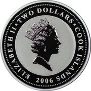 Cook Islands Two Dollars Gee Bee Model R Super Sportster 2006 Prooflike KM# 1289 ELIZABETH II TWO DOLLARS COOK ISLANDS RDM 2006 coin obverse Cook Islands Two Dollars Gee Bee Model R Super Sportster 2006 Prooflike KM# 1289 ELIZABETH II TWO DOLLARS COOK ISLANDS RDM 2006 coin obverse