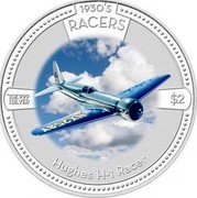 Cook Islands Two Dollars Hughes H-1 Racer 2006 Prooflike KM# 1290 1930'S RACERS 1 OZ 999 SILVER $2 HUGHES H-1 RACER coin reverse Cook Islands Two Dollars Hughes H-1 Racer 2006 Prooflike KM# 1290 1930'S RACERS 1 OZ 999 SILVER $2 HUGHES H-1 RACER coin reverse