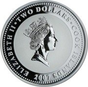 Cook Islands Two Dollars BSA Sloper 2007 Prooflike KM# 514 ELIZABETH II TWO DOLLARS COOK ISLANDS RDM 2007 coin obverse Cook Islands Two Dollars BSA Sloper 2007 Prooflike KM# 514 ELIZABETH II TWO DOLLARS COOK ISLANDS RDM 2007 coin obverse