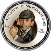 Cook Islands Two Dollars Sherlock Holmes 2007 Prooflike KM# 532 ADVENTURES OF SHERLOCK HOLMES 1OZ 999 SILVER coin reverse Cook Islands Two Dollars Sherlock Holmes 2007 Prooflike KM# 532 ADVENTURES OF SHERLOCK HOLMES 1OZ 999 SILVER coin reverse