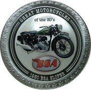 Cook Islands Two Dollars BSA Sloper 2007 Prooflike KM# 514 GREAT MOTORCYCLES OF THE 30'S BSA 1930 BSA SLOPER coin reverse Cook Islands Two Dollars BSA Sloper 2007 Prooflike KM# 514 GREAT MOTORCYCLES OF THE 30'S BSA 1930 BSA SLOPER coin reverse