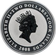 Cook Islands Two Dollars The Steadfast Tin Soldier 2008 Prooflike KM# 513 ELIZABETH II TWO DOLLARS COOK ISLANDS RDM 2008 coin obverse Cook Islands Two Dollars The Steadfast Tin Soldier 2008 Prooflike KM# 513 ELIZABETH II TWO DOLLARS COOK ISLANDS RDM 2008 coin obverse