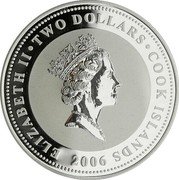Cook Islands Two Dollars Laird Turner LTR14 Meteor 2008 Prooflike KM# 521 ELIZABETH II COOK ISLANDS TWO DOLLARS 2006 coin obverse Cook Islands Two Dollars Laird Turner LTR14 Meteor 2008 Prooflike KM# 521 ELIZABETH II COOK ISLANDS TWO DOLLARS 2006 coin obverse