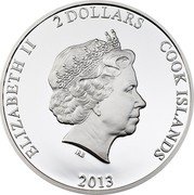 Cook Islands 2 Dollars Brazilian Wandering Spider 2013 Proof KM# 1593 ELIZABETH II 2 DOLLARS COOK ISLANDS IRB 2013 coin obverse Cook Islands 2 Dollars Brazilian Wandering Spider 2013 Proof KM# 1593 ELIZABETH II 2 DOLLARS COOK ISLANDS IRB 2013 coin obverse