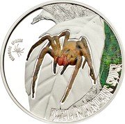 Cook Islands 2 Dollars Brazilian Wandering Spider 2013 Proof KM# 1593 VENOMOUS SPIDERS BRAZILIAN WANDERING SPIDER coin reverse Cook Islands 2 Dollars Brazilian Wandering Spider 2013 Proof KM# 1593 VENOMOUS SPIDERS BRAZILIAN WANDERING SPIDER coin reverse