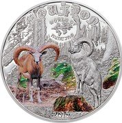 Cook Islands 2 Dollars Mouflon 2015 Proof KM# 1692 MOUFLON WORLD OF HUNTING 2015 coin reverse